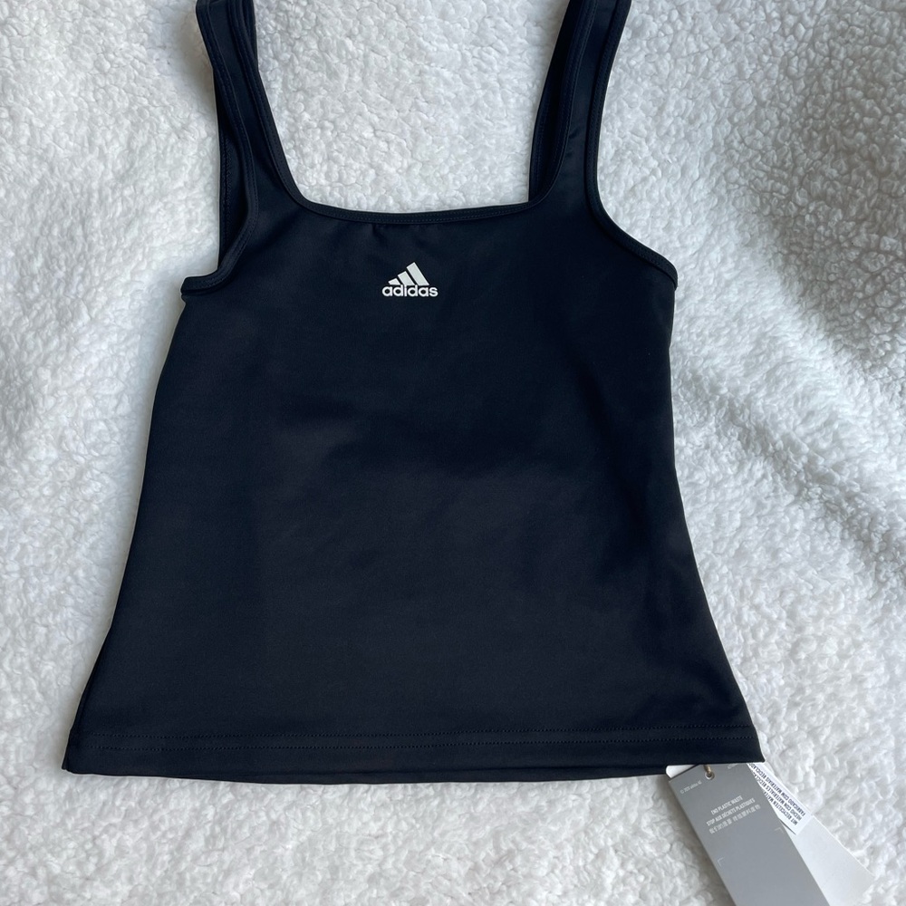 Adidas Women's Black Tank Top with Logo